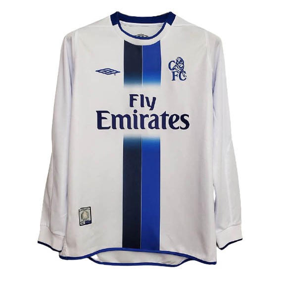 Camiseta Chelsea Segunda Equipación ML Retro 2003 2005 Blanco